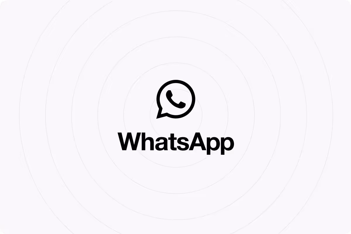WhatsApp logo with a phone icon inside a chat bubble and the text WhatsApp below it.
