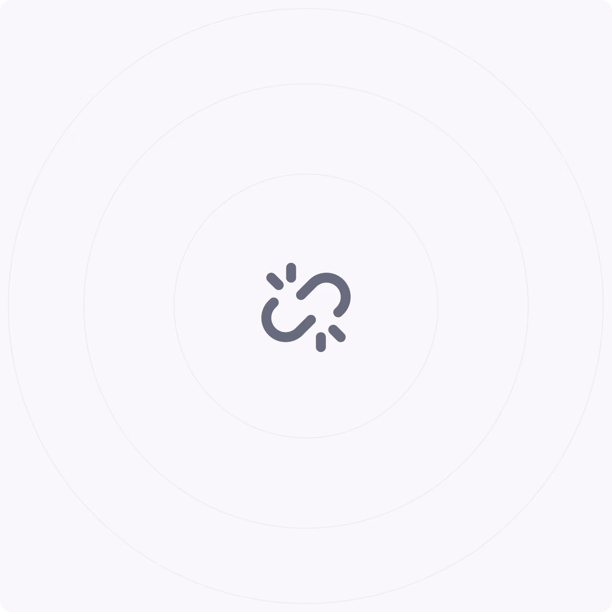 Broken link icon with a chain link broken in the center on a light circular background.