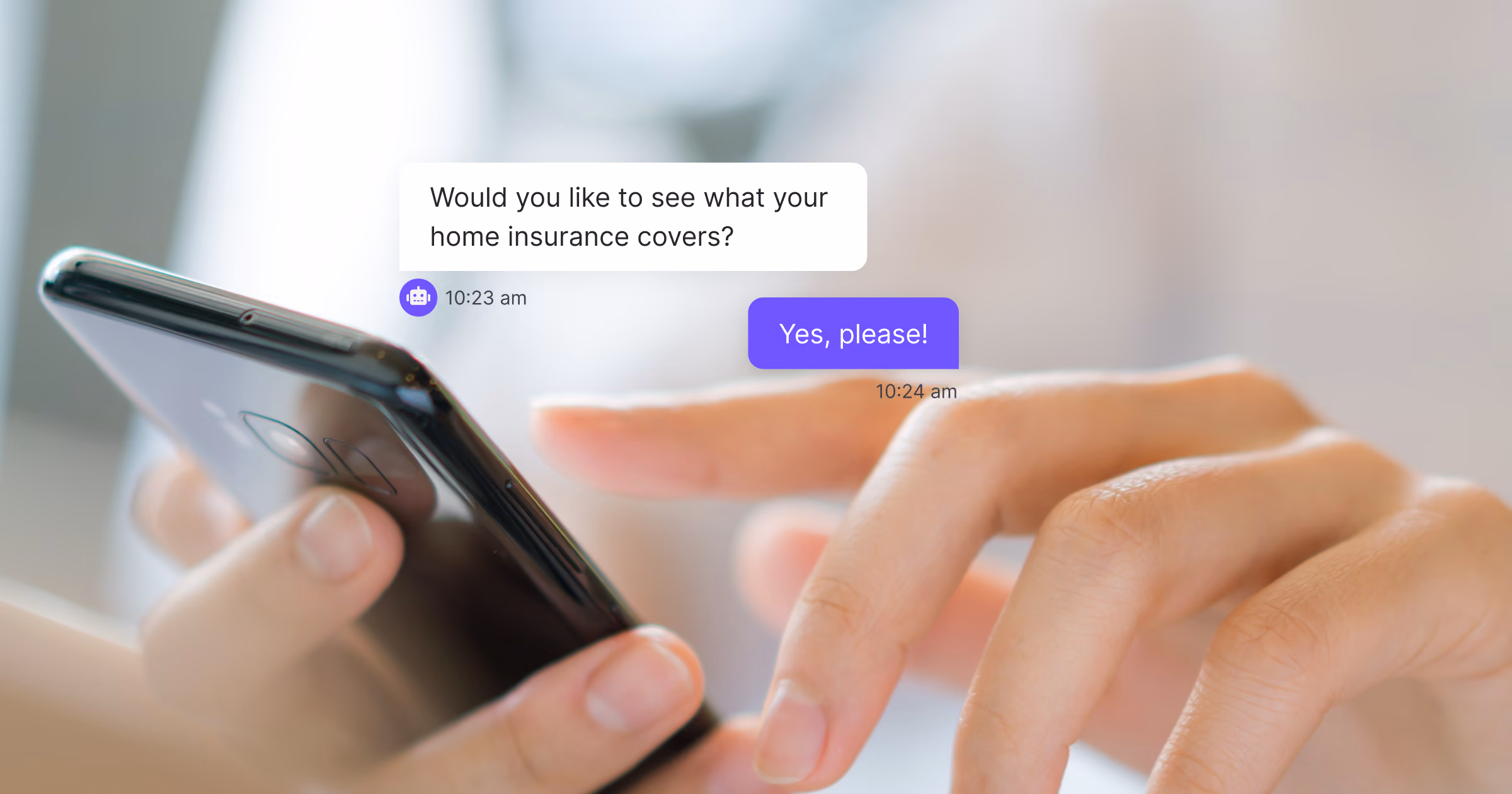 Screenshot of conversation within messaging app