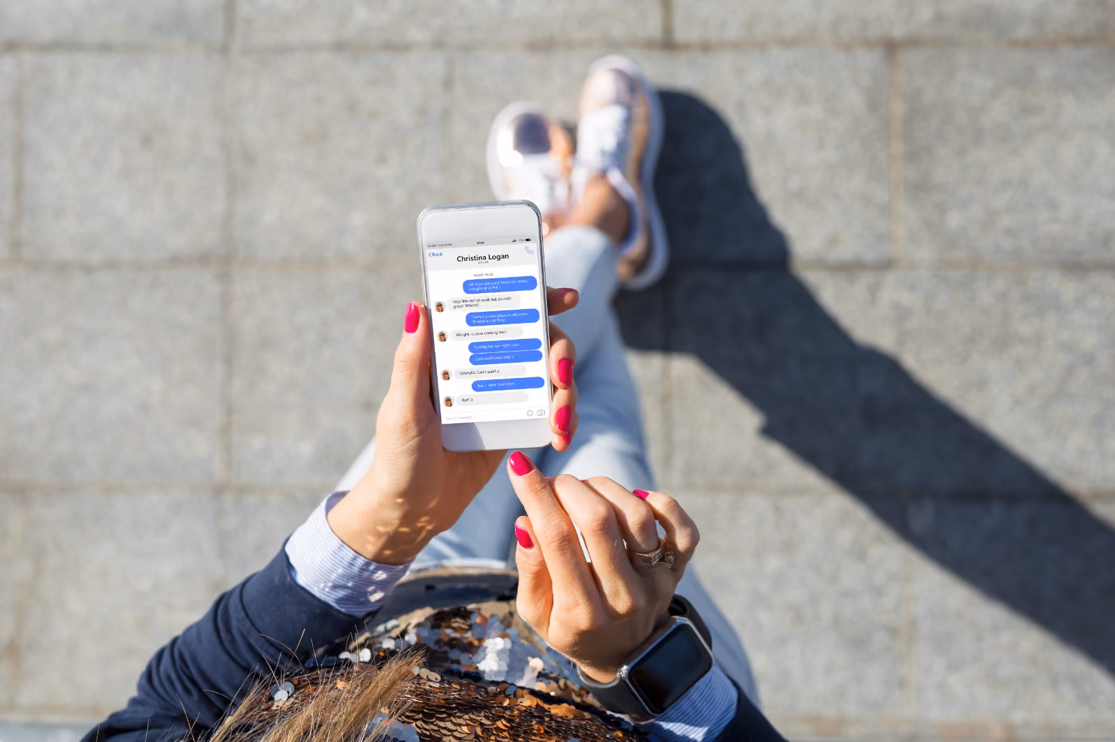 Mobile messaging technology in action, person texting on smartphone for seamless communication.