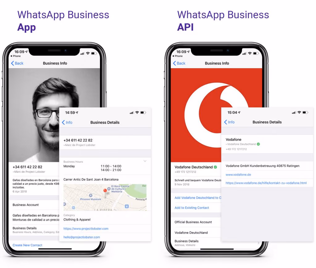 What's the difference between WhatsApp Business and WhatsApp Business API?