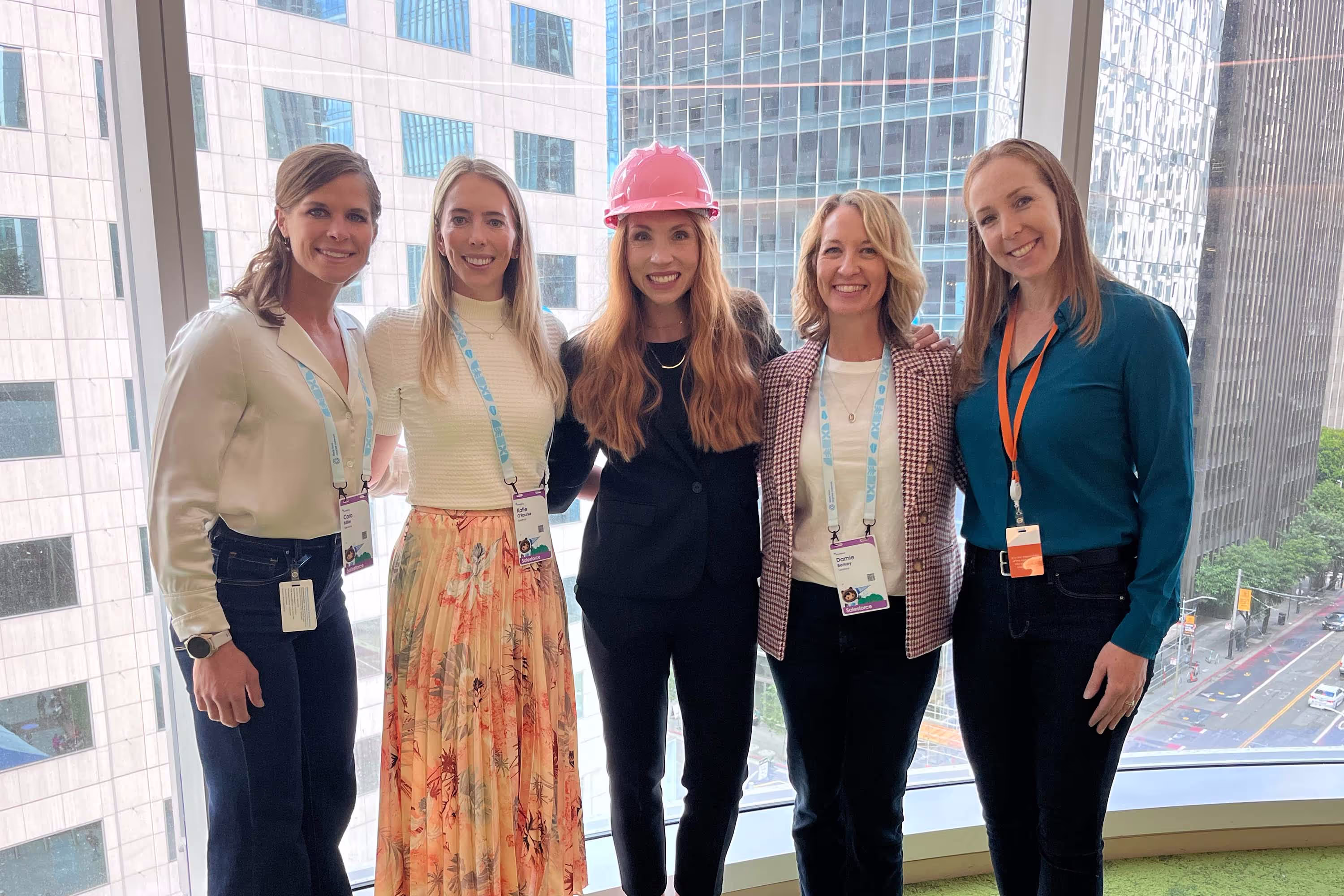 Women in construction event group photo including Brie Hintze, Sr Director, Alliances & Marketing at Uptima