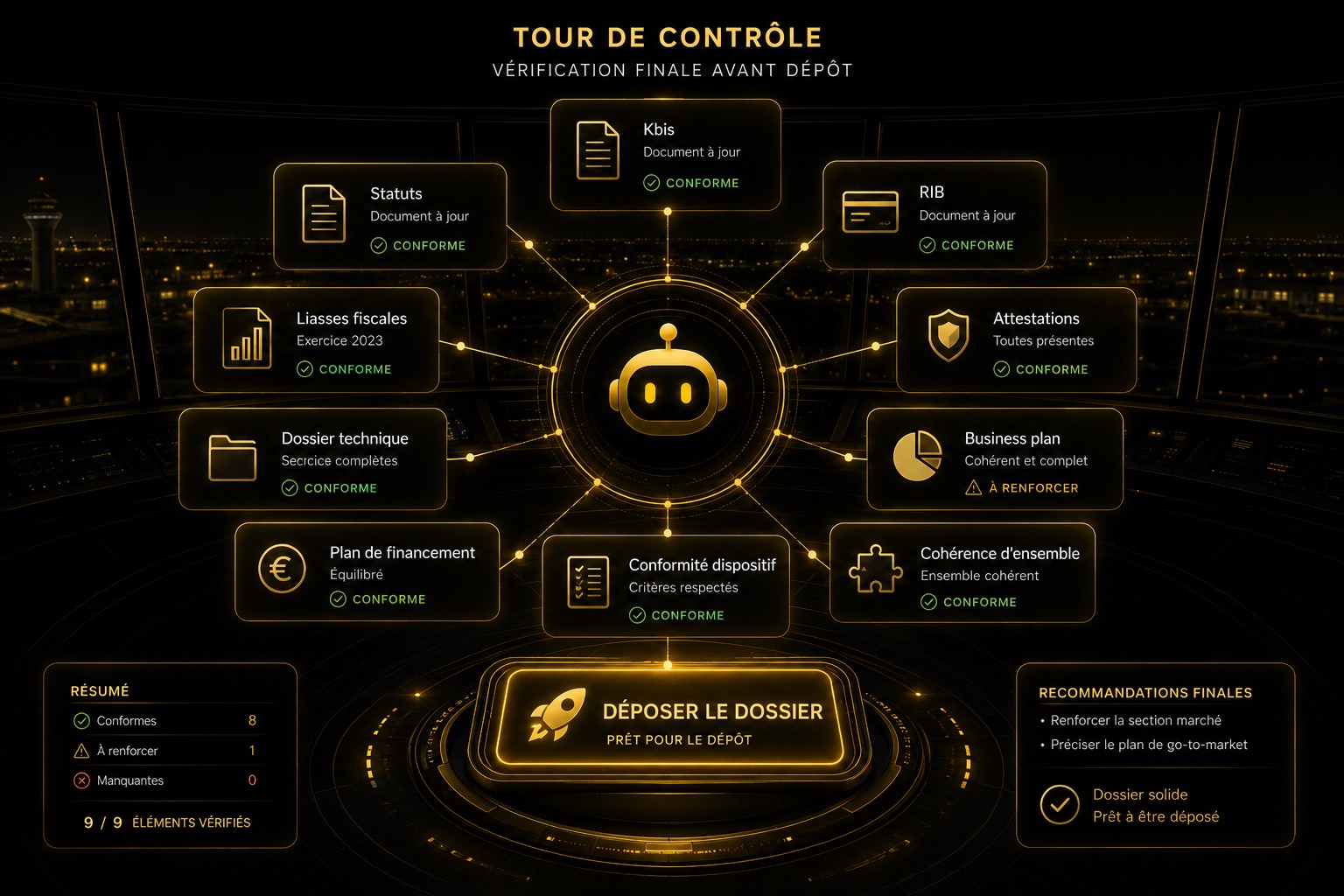 Préparation et audit du dossier administratif avant le dépôt