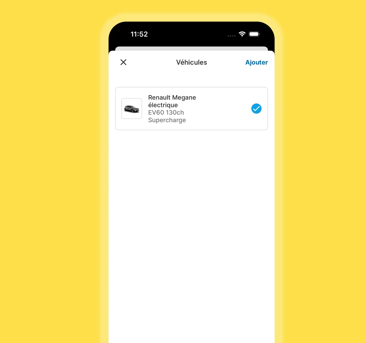 mockup chargemap planner modèle véhicule