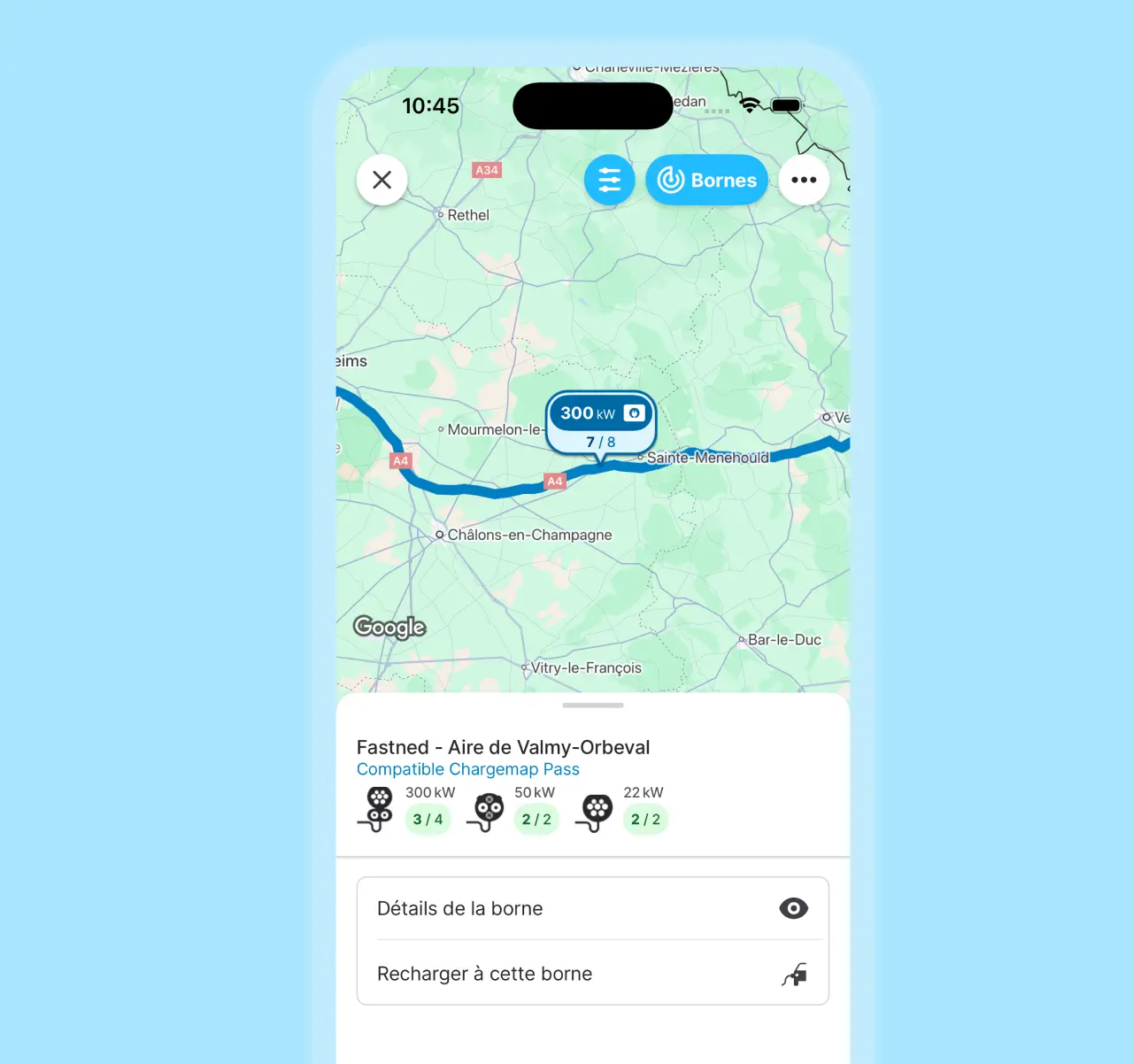 chargemap planificateur : details borne