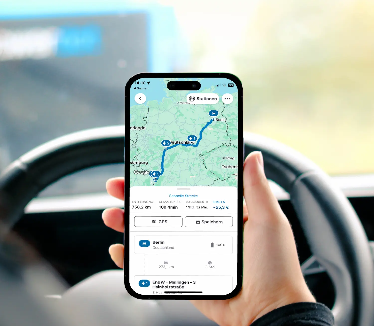 Chargemap mobil : Planen route