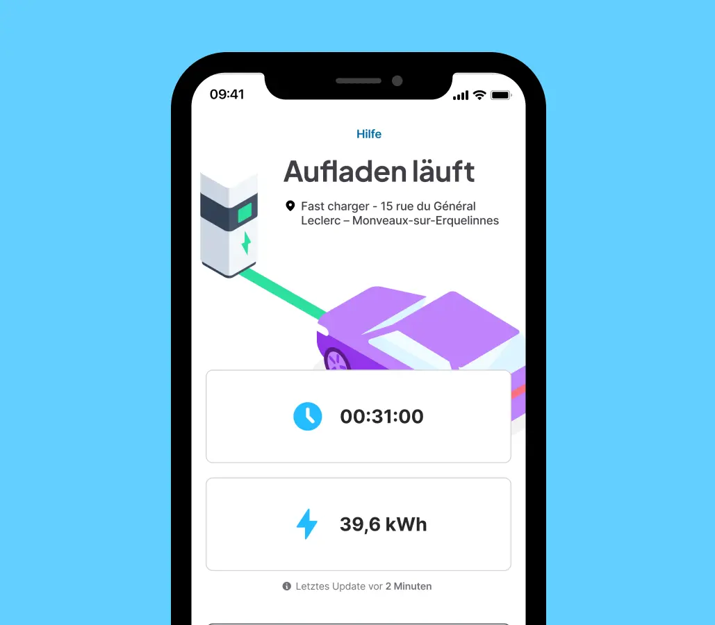 Chargemap Pass : Mockup aufladen per handy