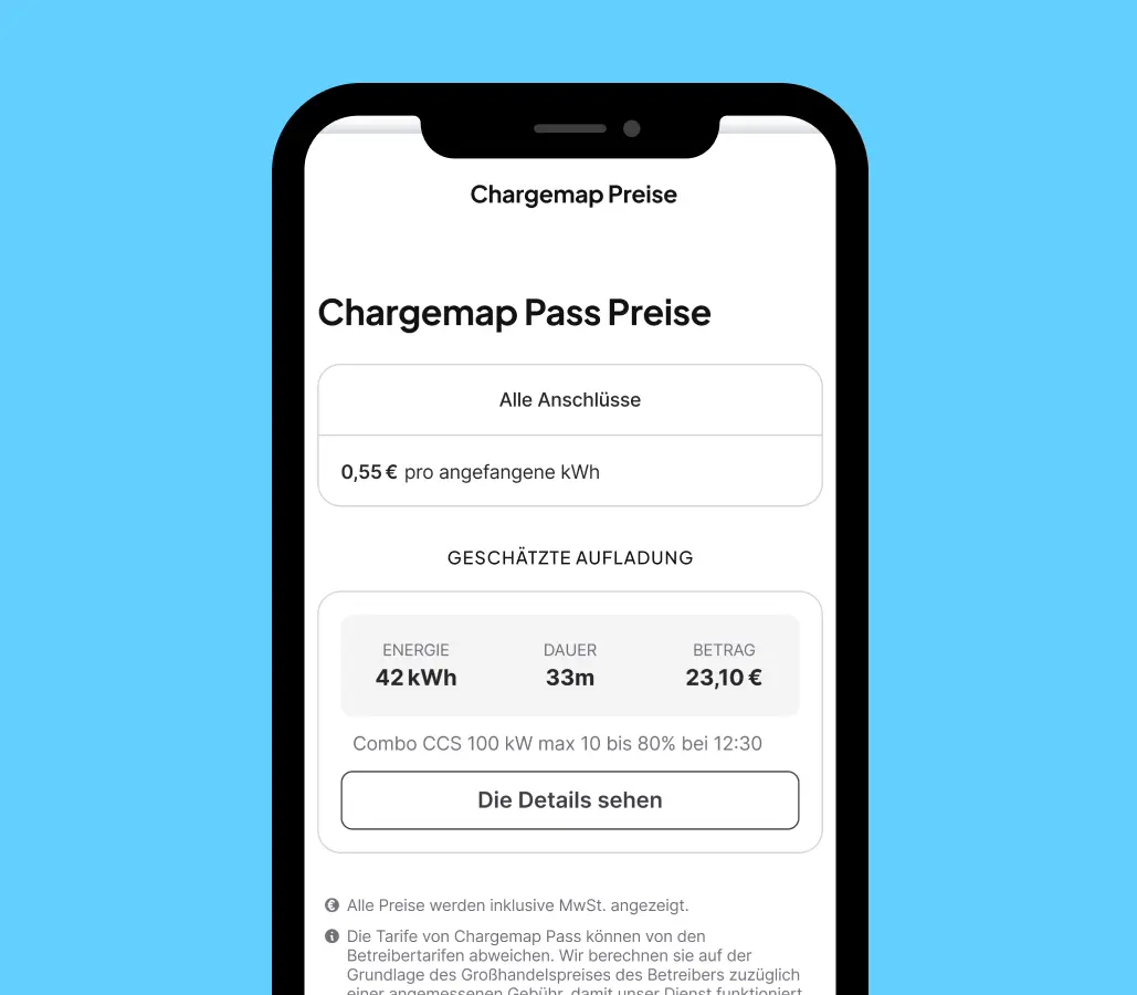 Chargemap Pass : Mockup tarife