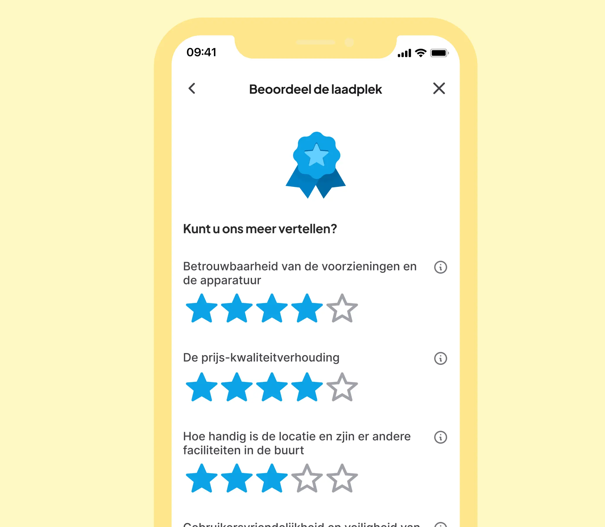 Een laadgebied beoordelen aan de hand van verschillende criteria