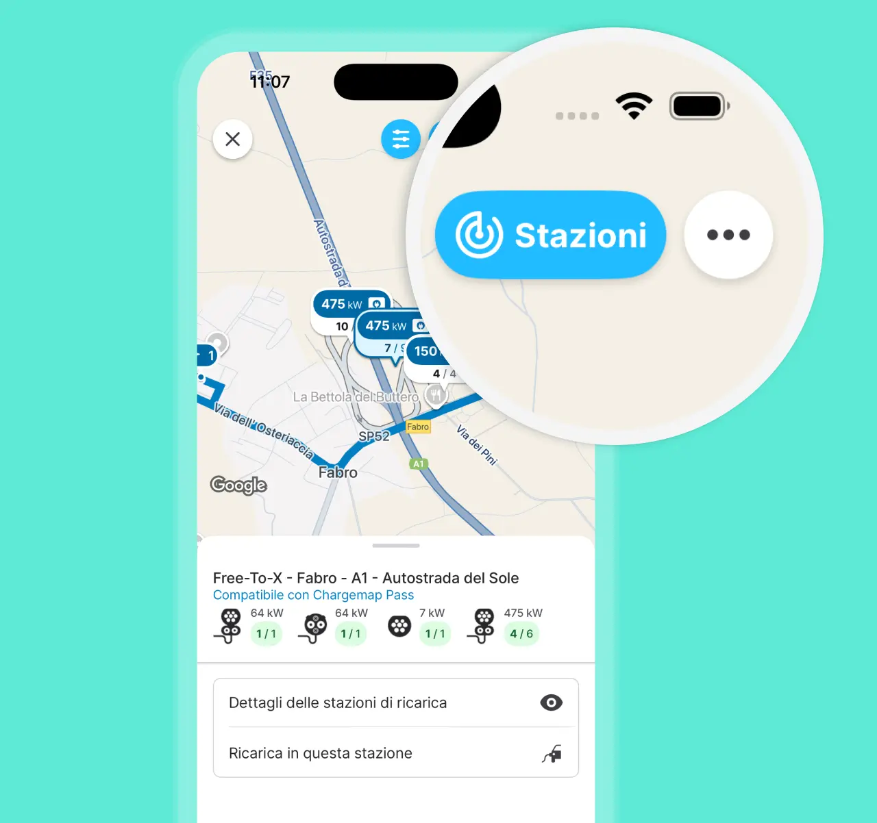 Verifica le colonnine di ricarica qui vicine
