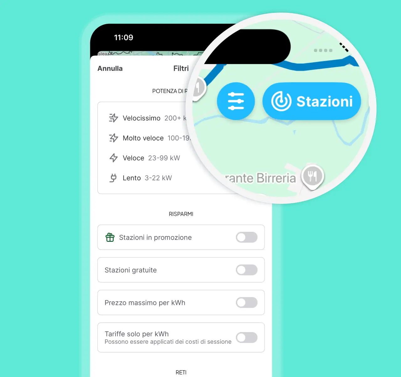 Ottimizza la ricerca di stazioni alternative

