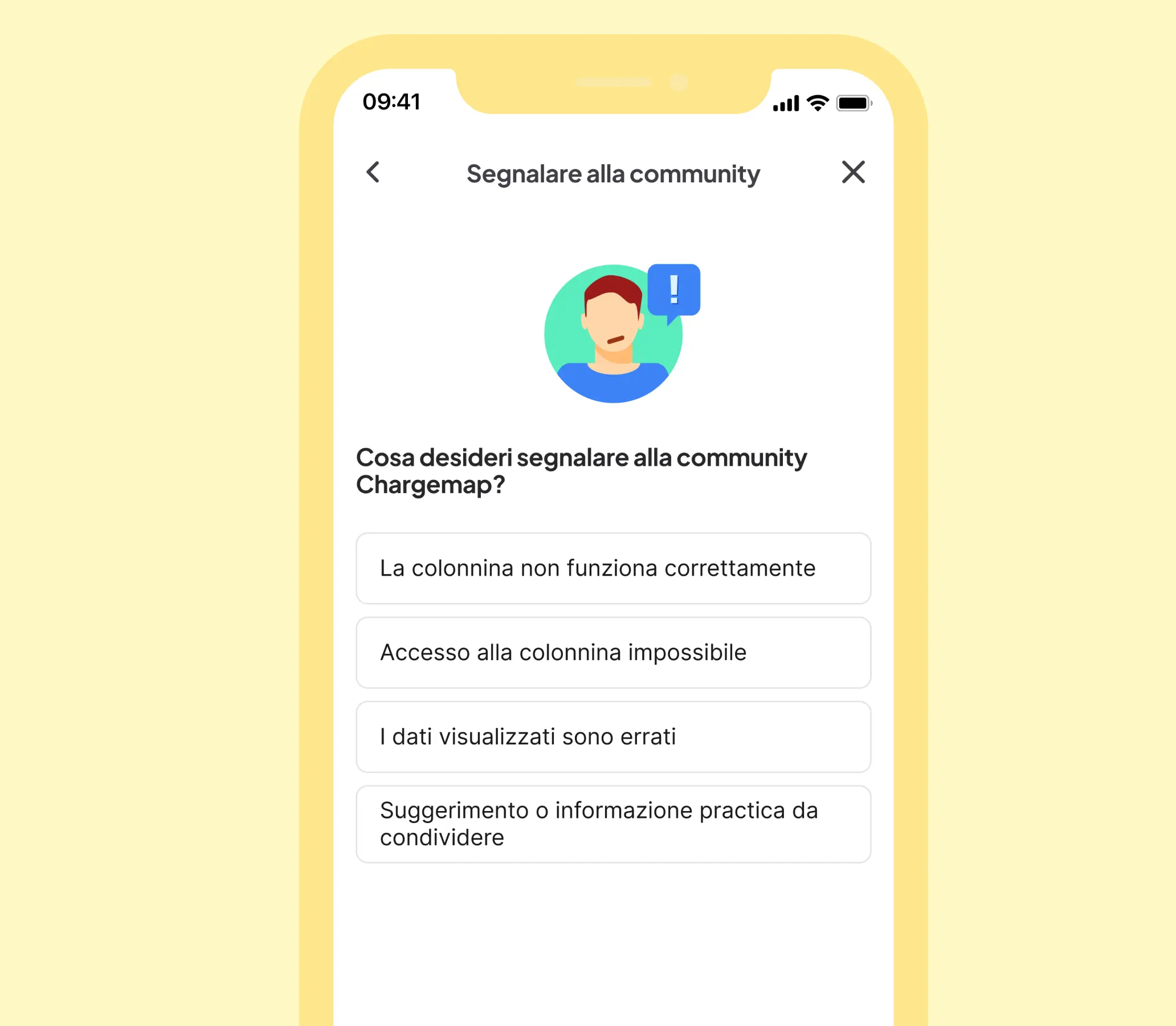 Dare alla community un'informazione pratica o segnalare un problema