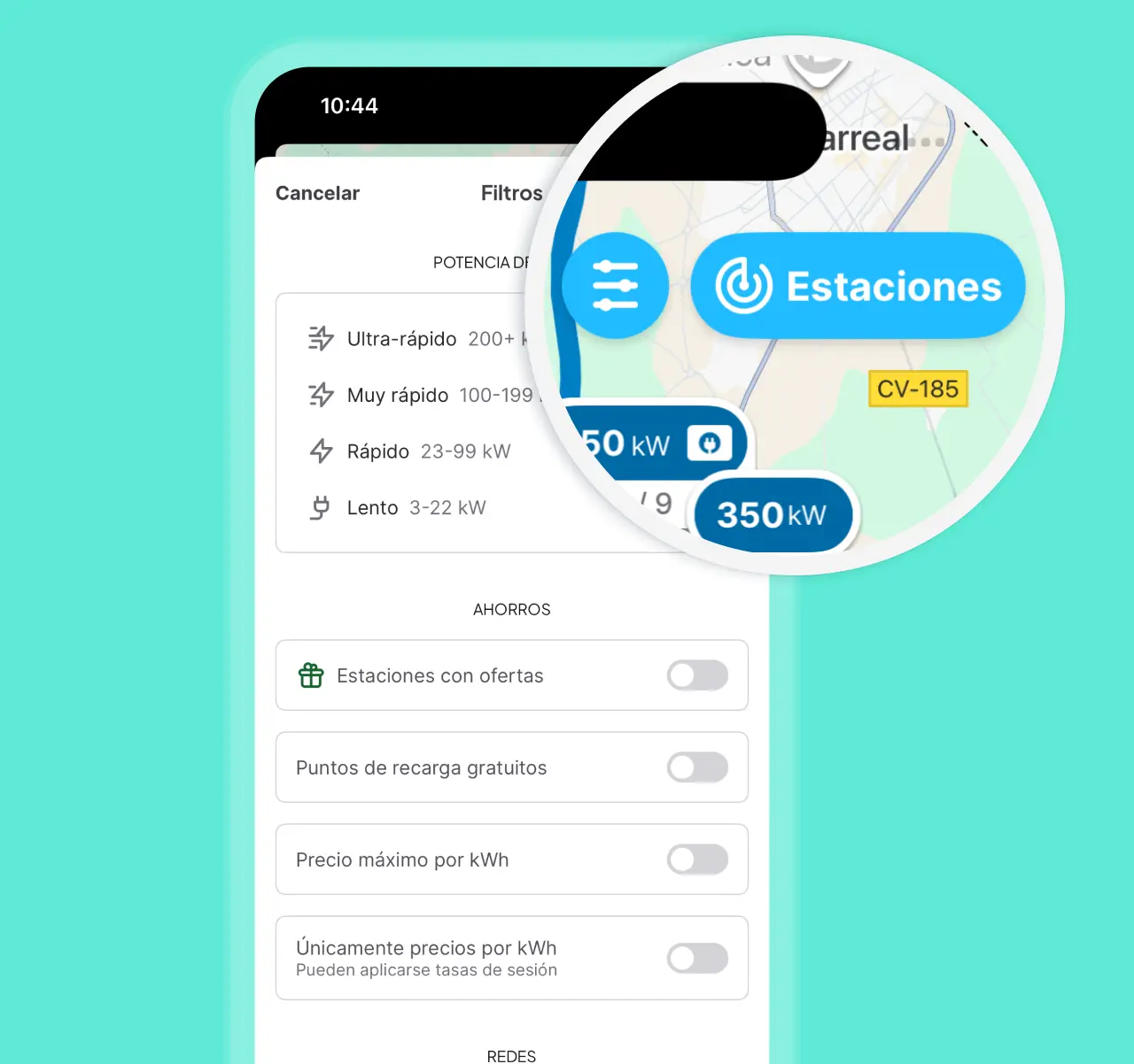 Afine su búsqueda de puntos de recarga alternativos
