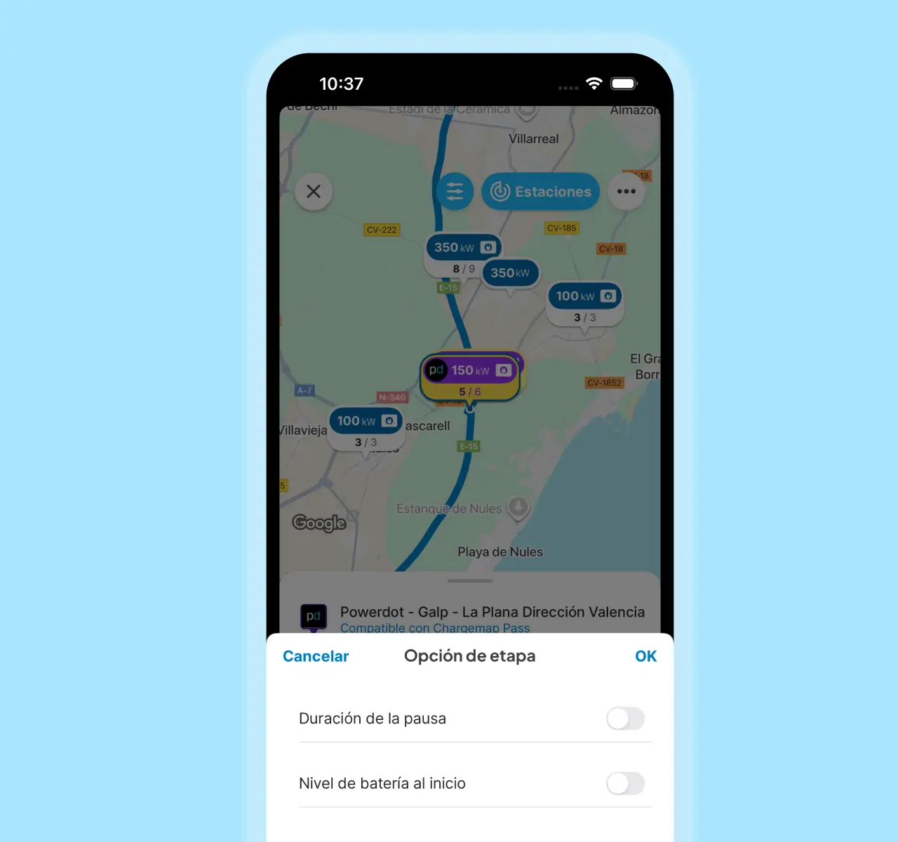 ¿Desea prolongar su pausa de recarga o salir con un nivel de batería preciso?
