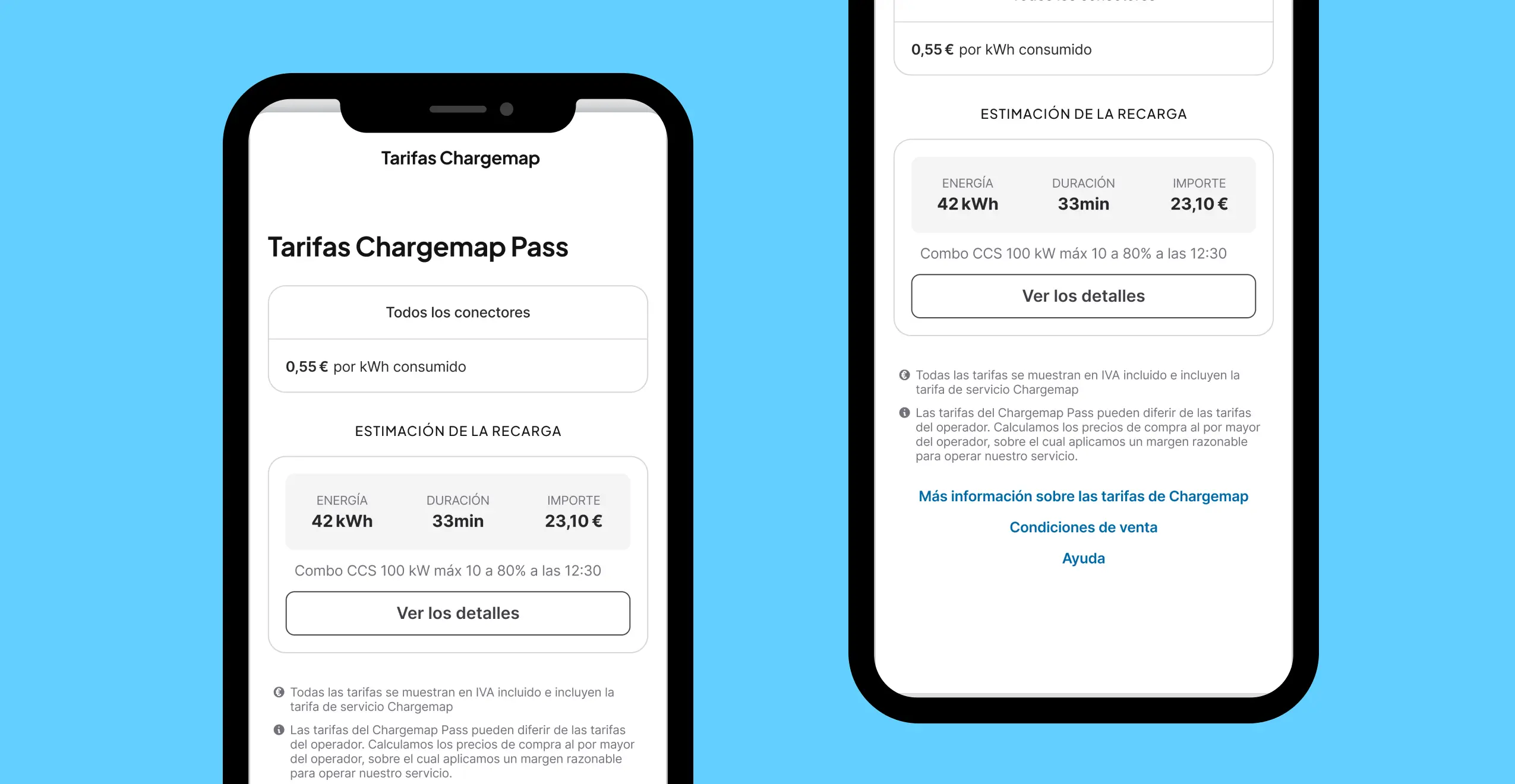 mockup chargemap pass : tarifas