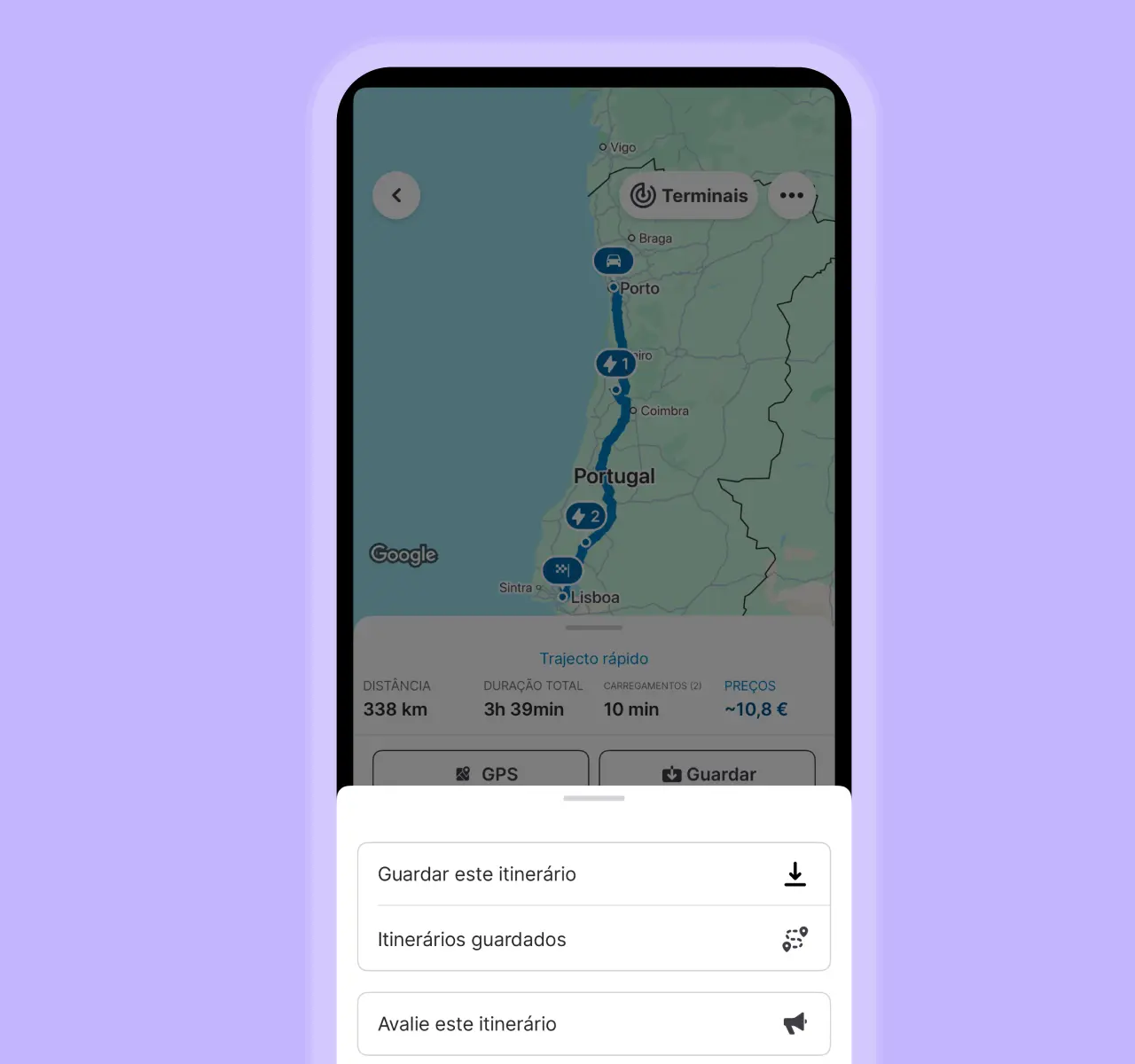 Guarde o seu itinerário
