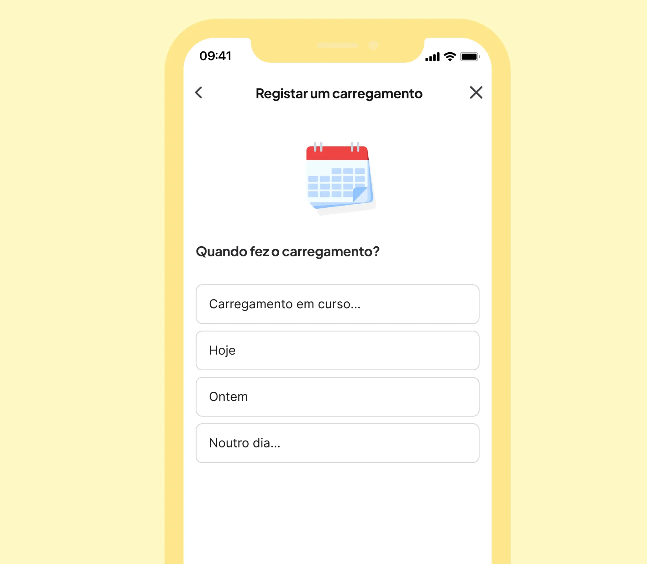 Registar um carregamento para indicar que o terminal está a funcionar