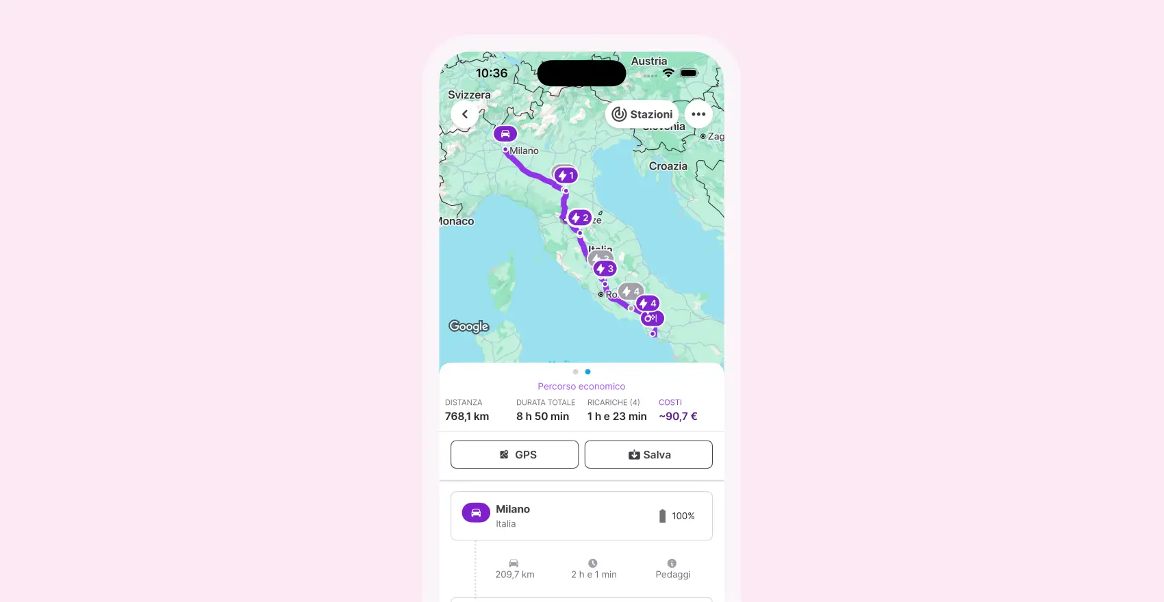 itinerario economico chargemap boost