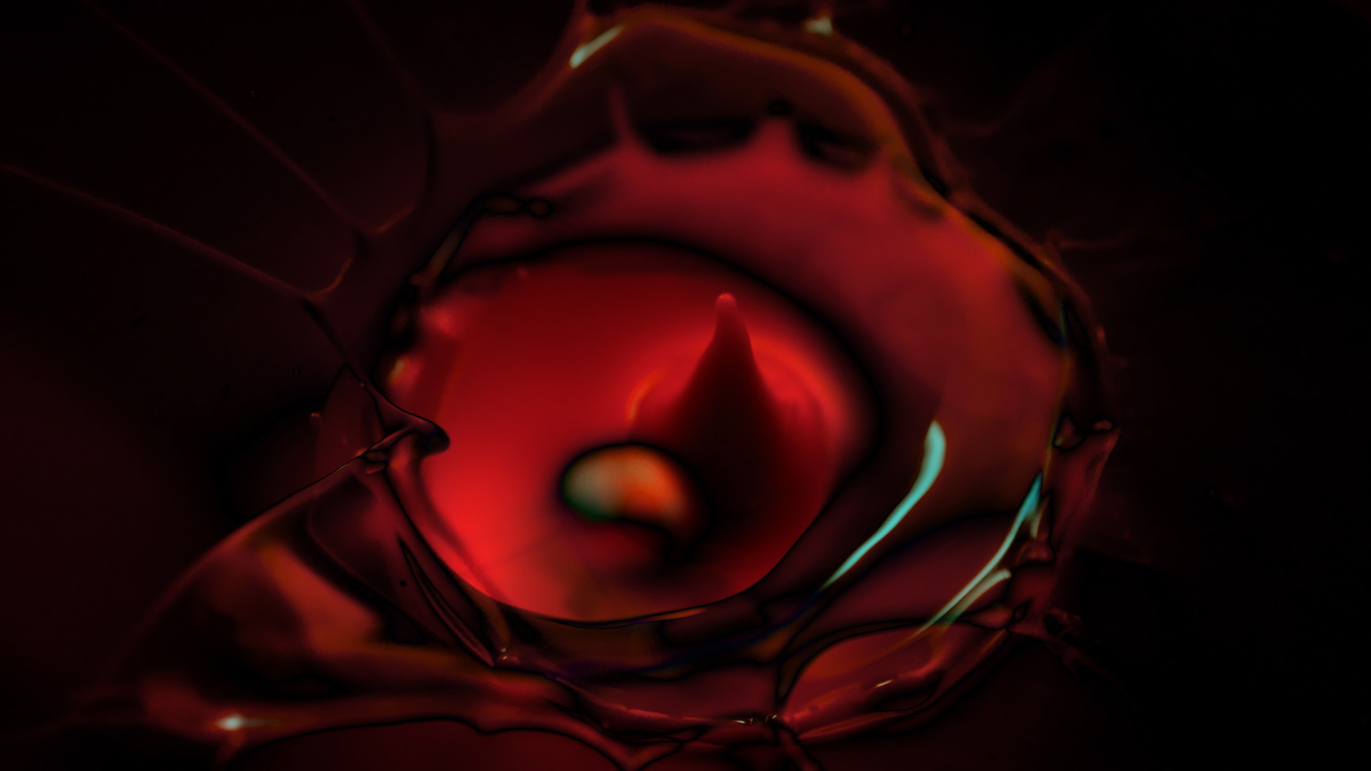 A still off lucie conrad's concept film "red", produced by mat. studio, showcasing a black and red liquid