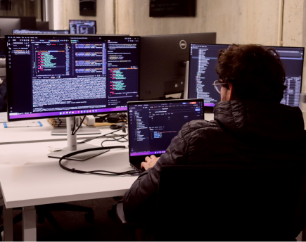 An image of our team in a team building game