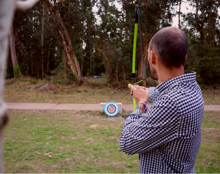 An image of our team in a team building game