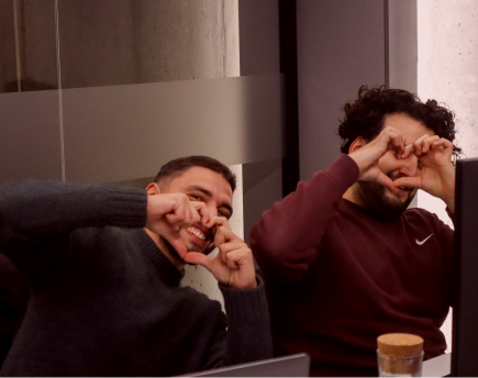 An image of our team in a team building game