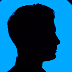 Black silhouette of a man's head in profile on a bright blue background.