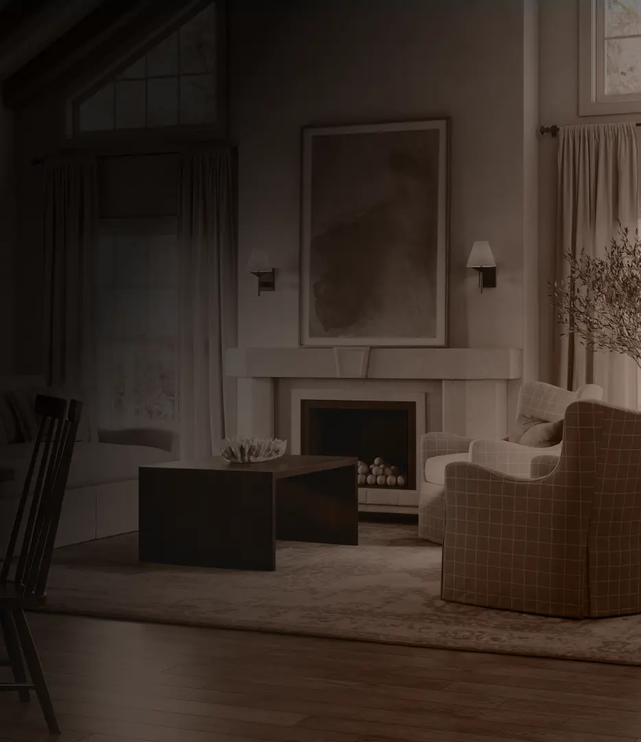 living room with dark gradient