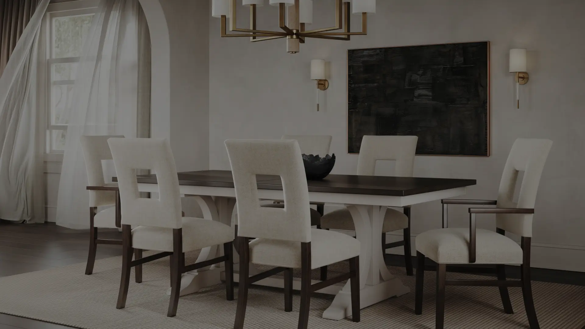 dining table and chairs in dining room