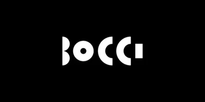 White BOCCA logo text on black background