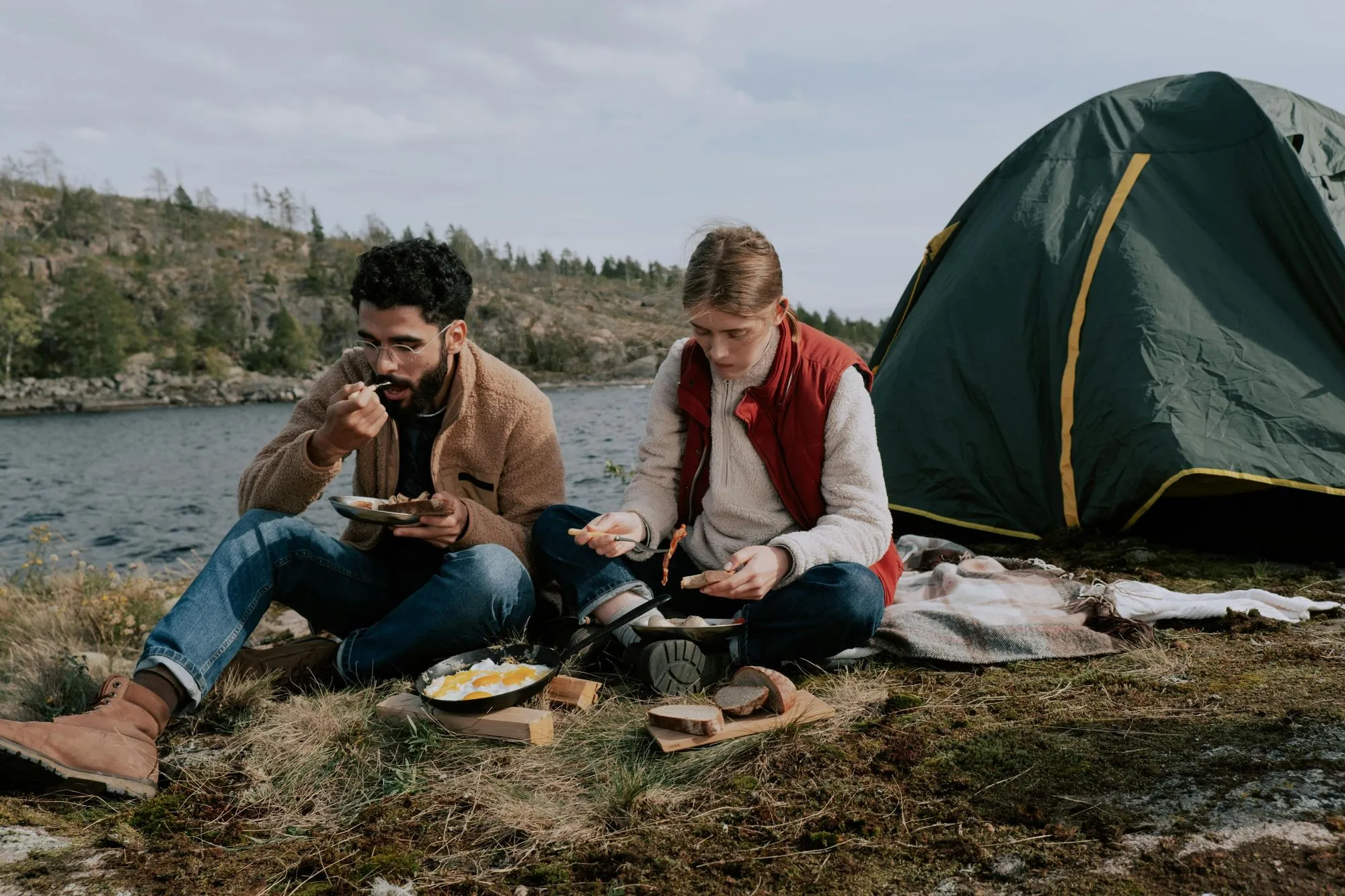 Camping on the side of river