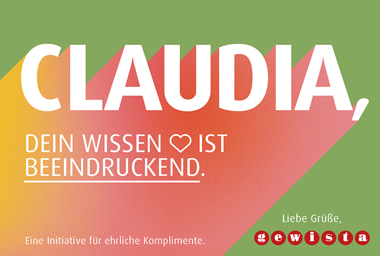 Mit Komplimenten überschütten Anzeige