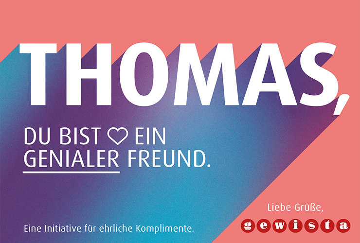 Mit Komplimenten überschütten Anzeige