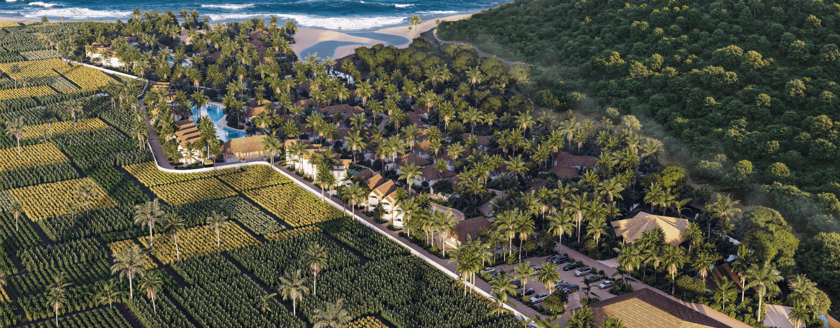 Luxury resort property panoramic view