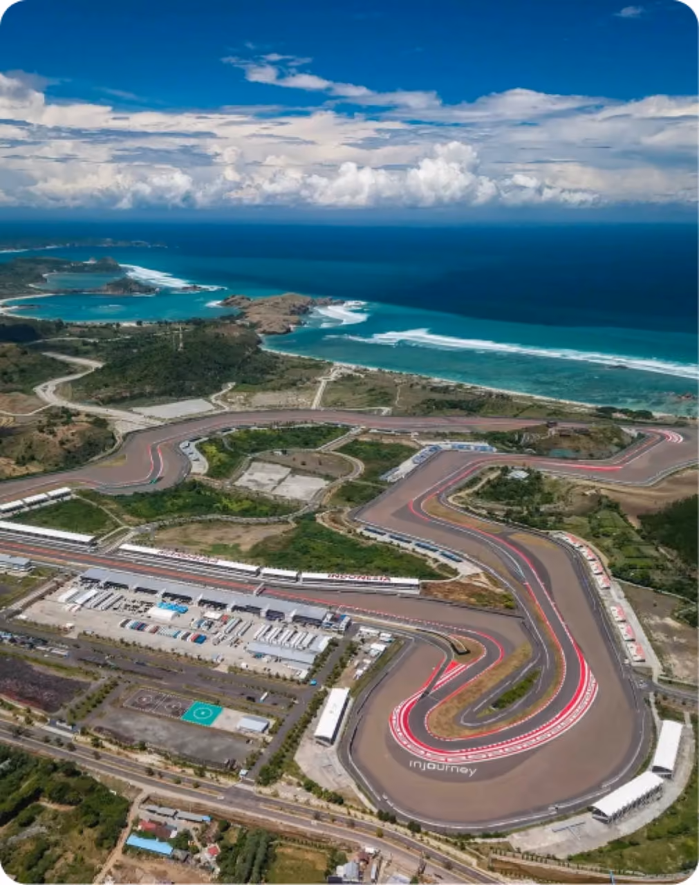 Mandalika circuit and South Lombok coastline