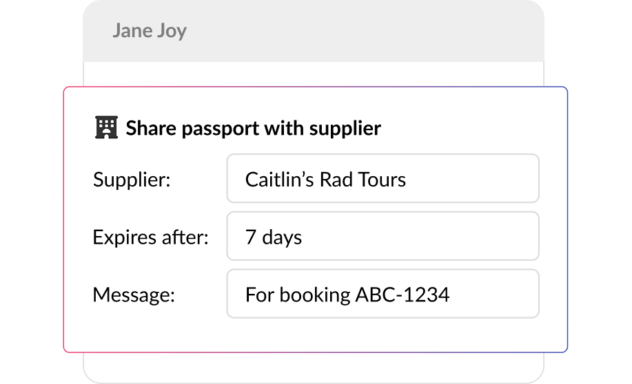 Share passport details