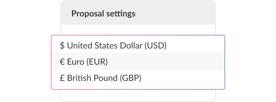 Searchable template options