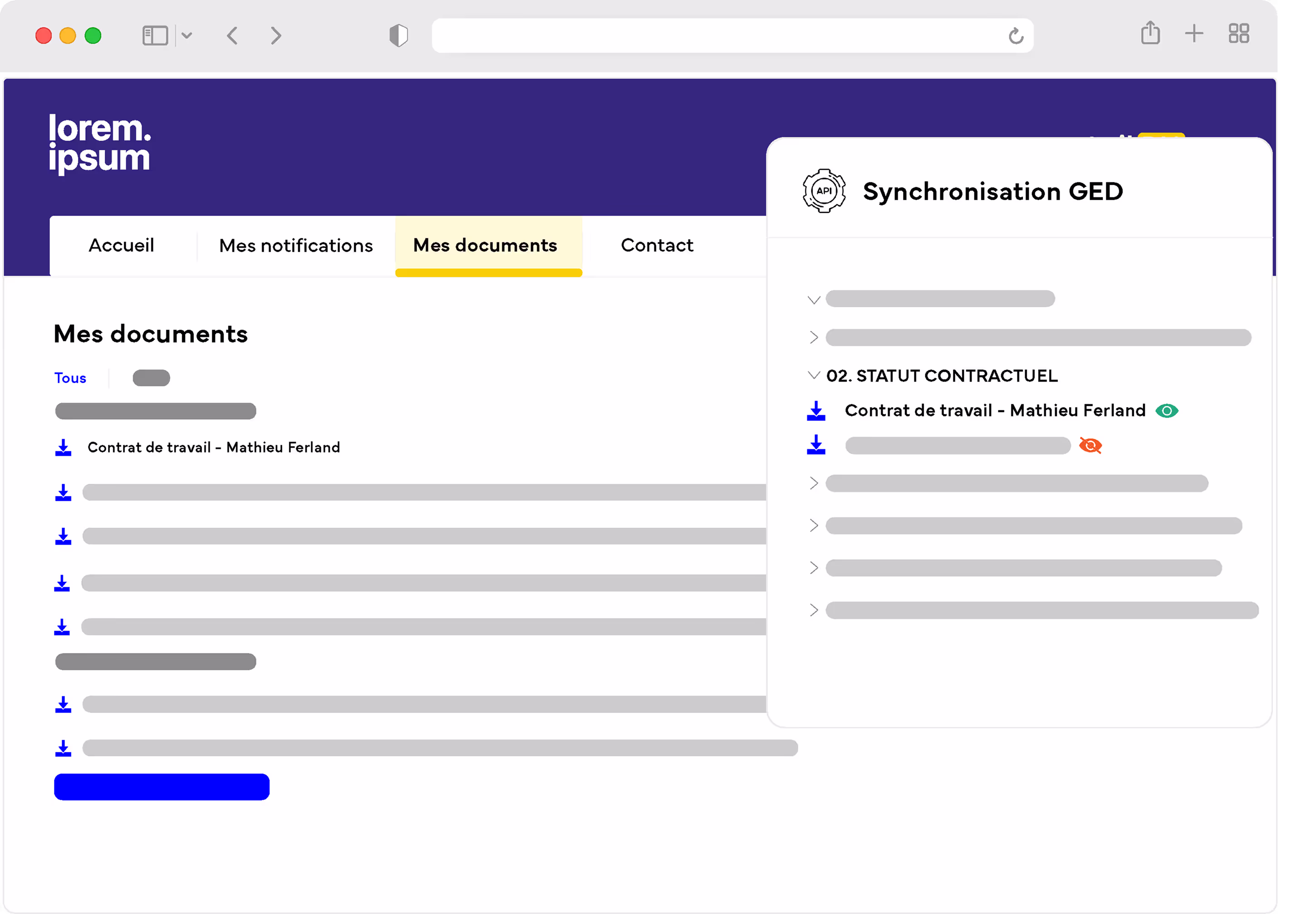 capture ecran efalia portal connexion ged