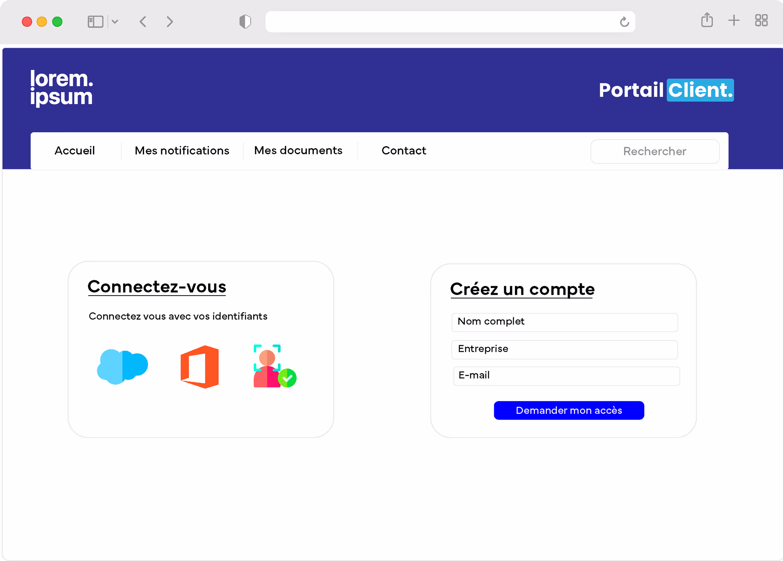 capture ecran efalia portal connexion log in