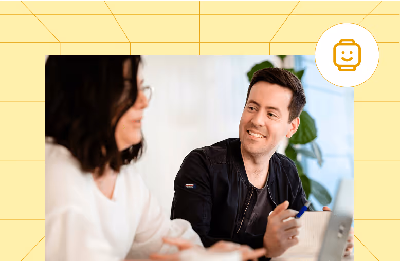 Visuel Avec Deux Personnes Collaborant Pour Illustrer Accompagnement Efalia Dans Les Projets