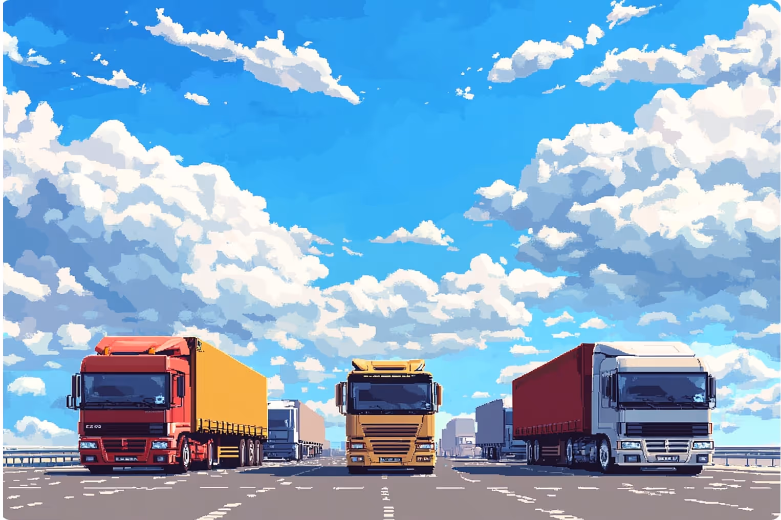 Visuel Pixel Art Camions De Transports Efalia