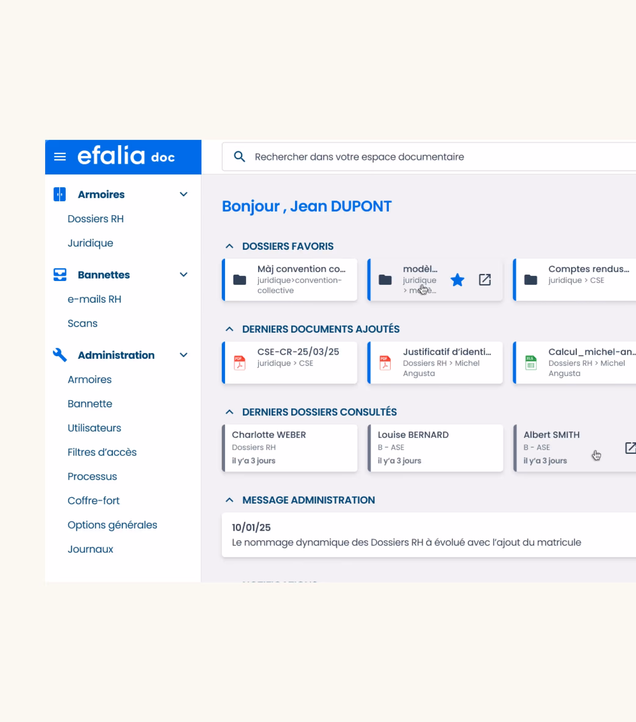 Capture Ecran Logiciel Efalia Doc Ged Rh Secteur