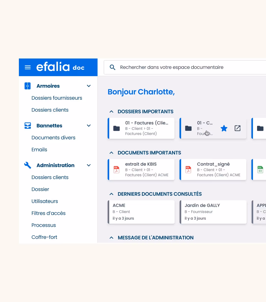 Capture Ecran Ged Finance Logiciel Efalia Secteur