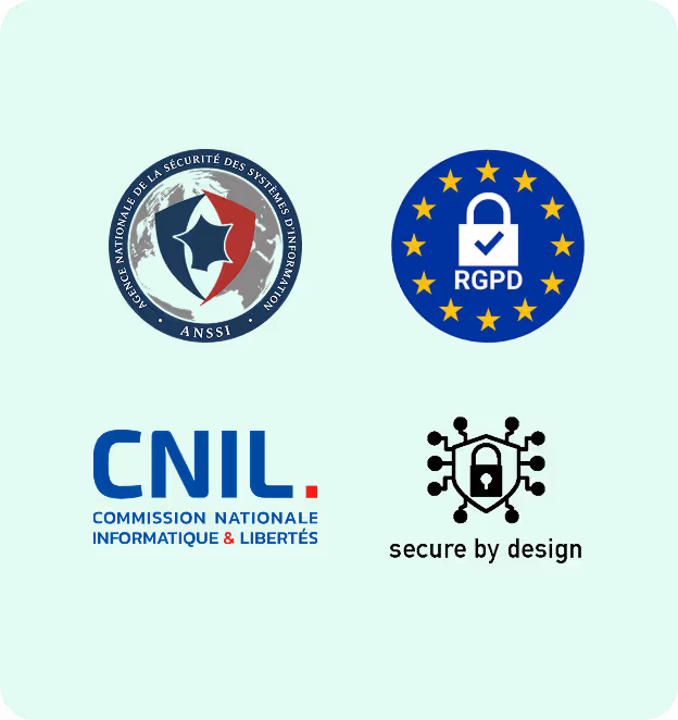 4 logos anssi rgpd cnil secure by design