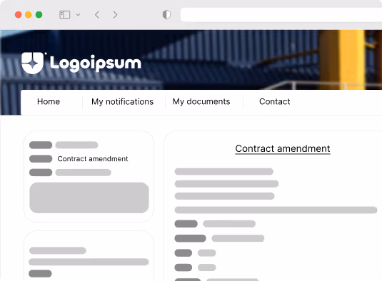 screen capture efalia software customer portal supplier-sector