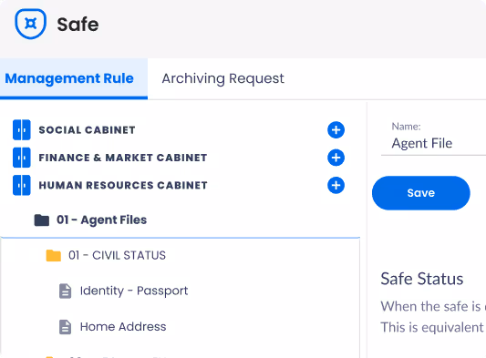 software feature electronic safe efalia safe sector