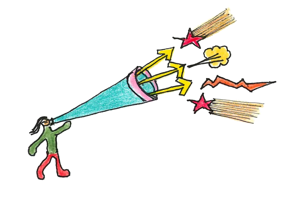 Doodle of a person speaking into a megaphone
