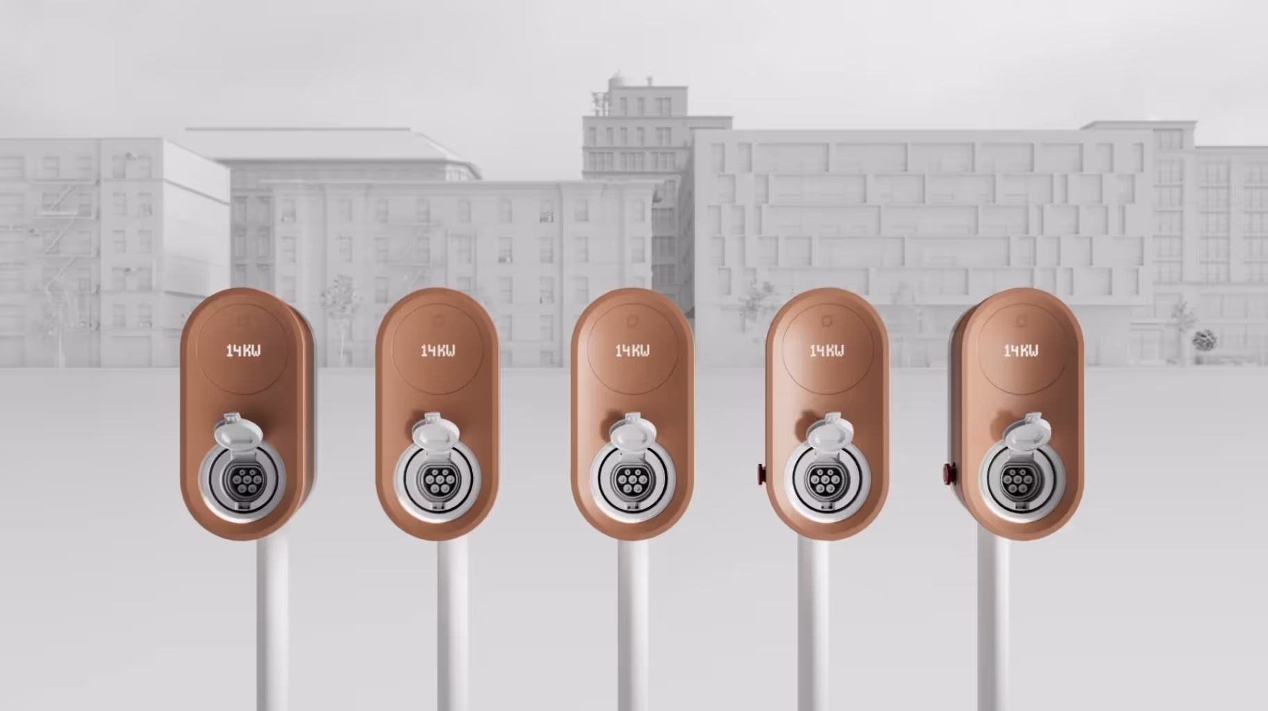multiple charging station, computed generated image