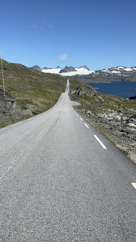 A mountain road near a glacier area in Norway, perfect location for automotive shoots