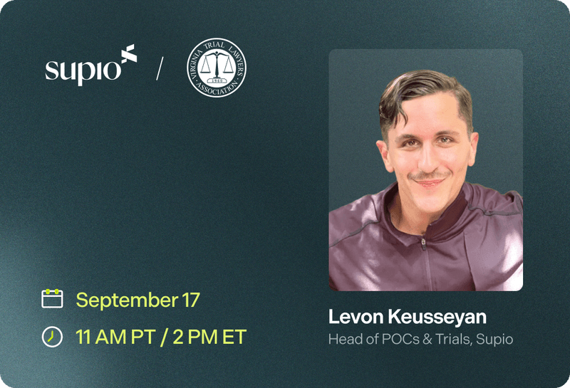 Embracing AI as a Value Driver: VTLA x Supio Webinar | Sept 17